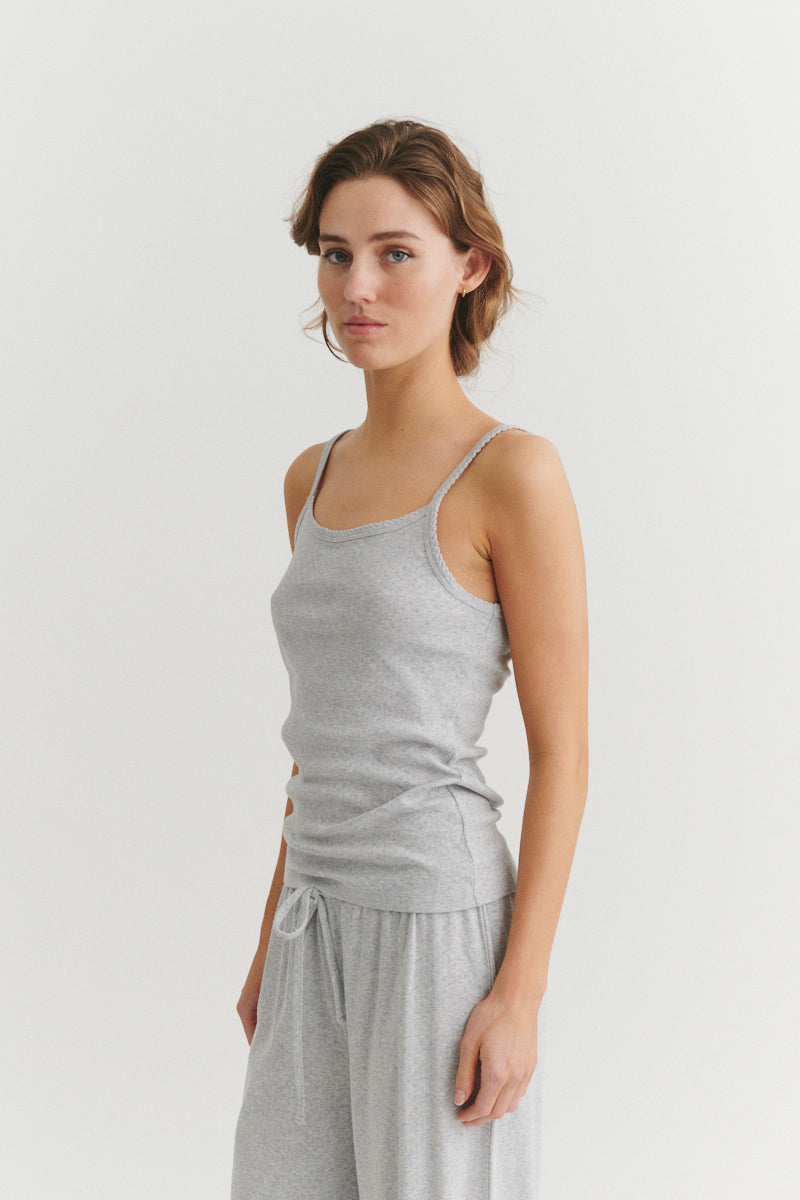 Basic Apparel Arense Strap Top Toppe 318 Light Grey Mel.