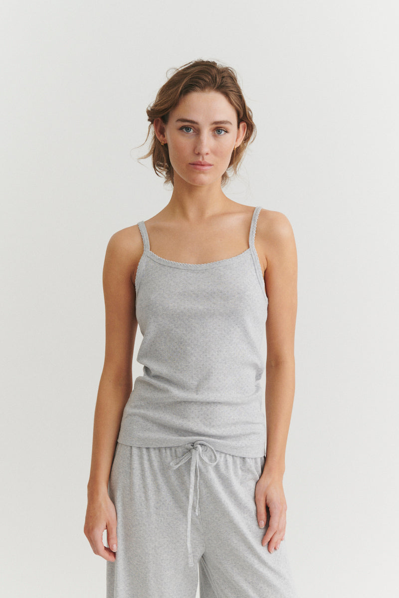 Basic Apparel Arense Strap Top Toppe 318 Light Grey Mel.
