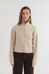 Cady Zip Cardigan - Beige Mel.