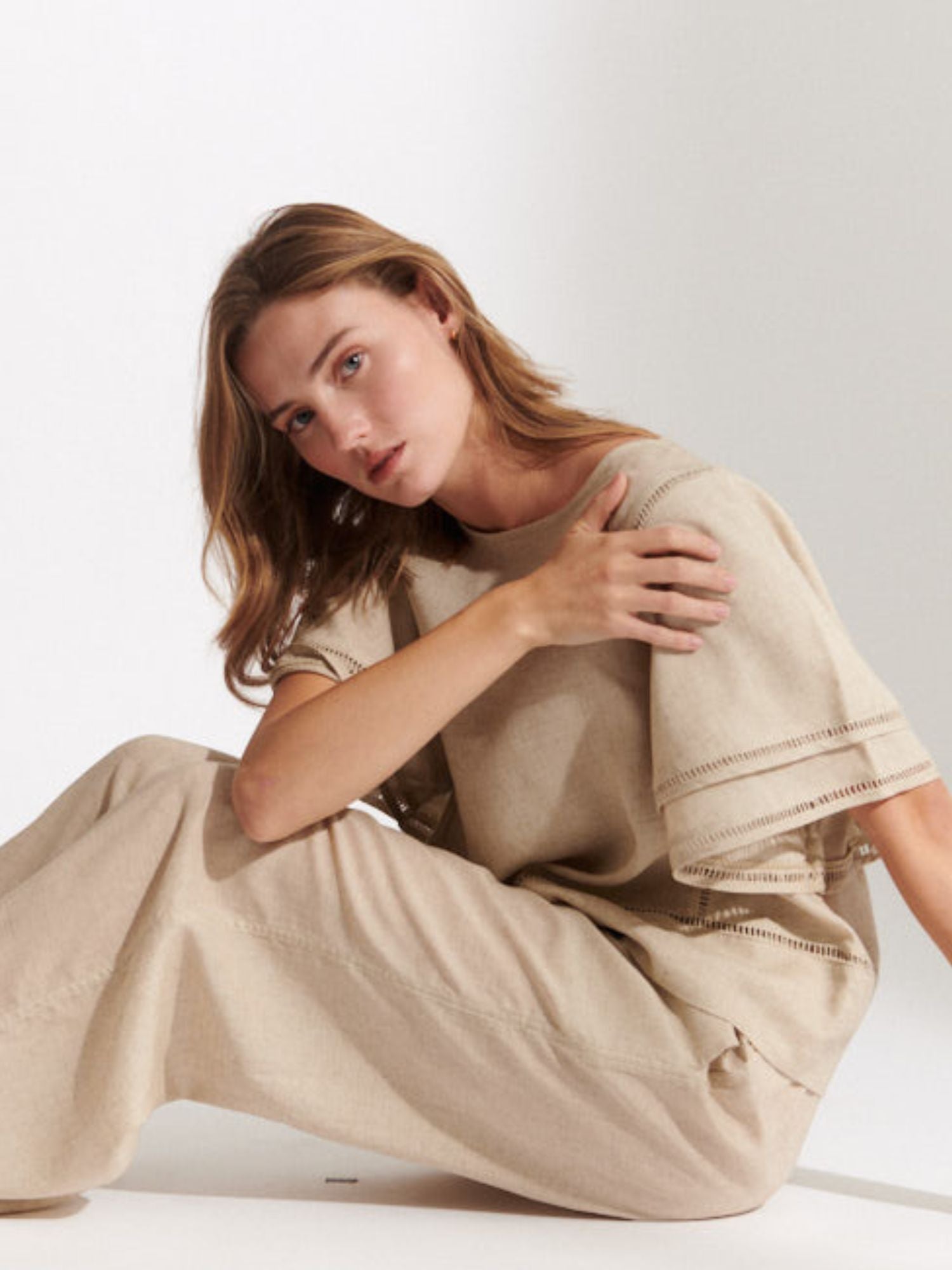 Basic Apparel Carina Pants Bukser 100 Natural melange
