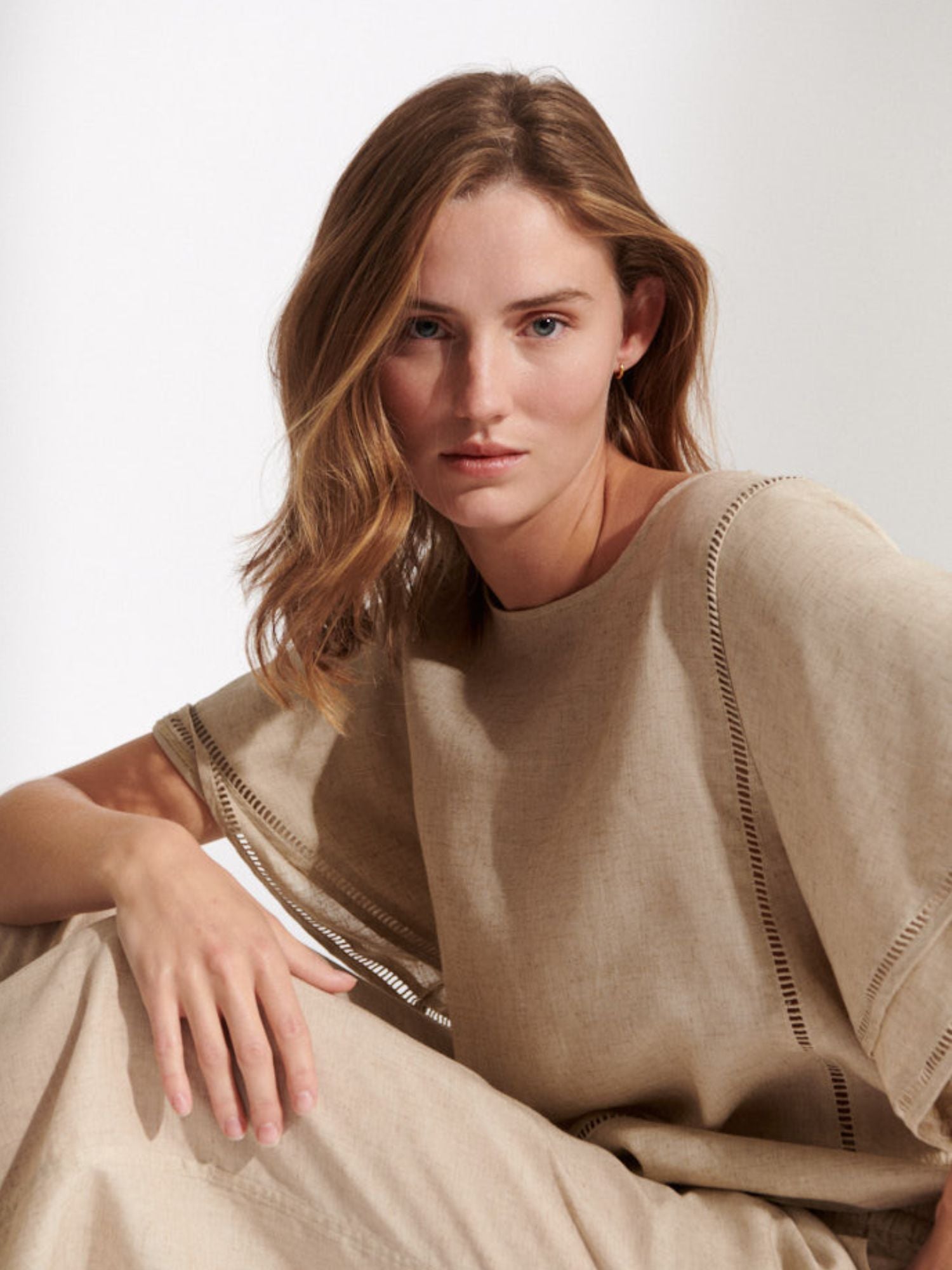 Basic Apparel Carina SS Blouse Bluser 100 Natural melange