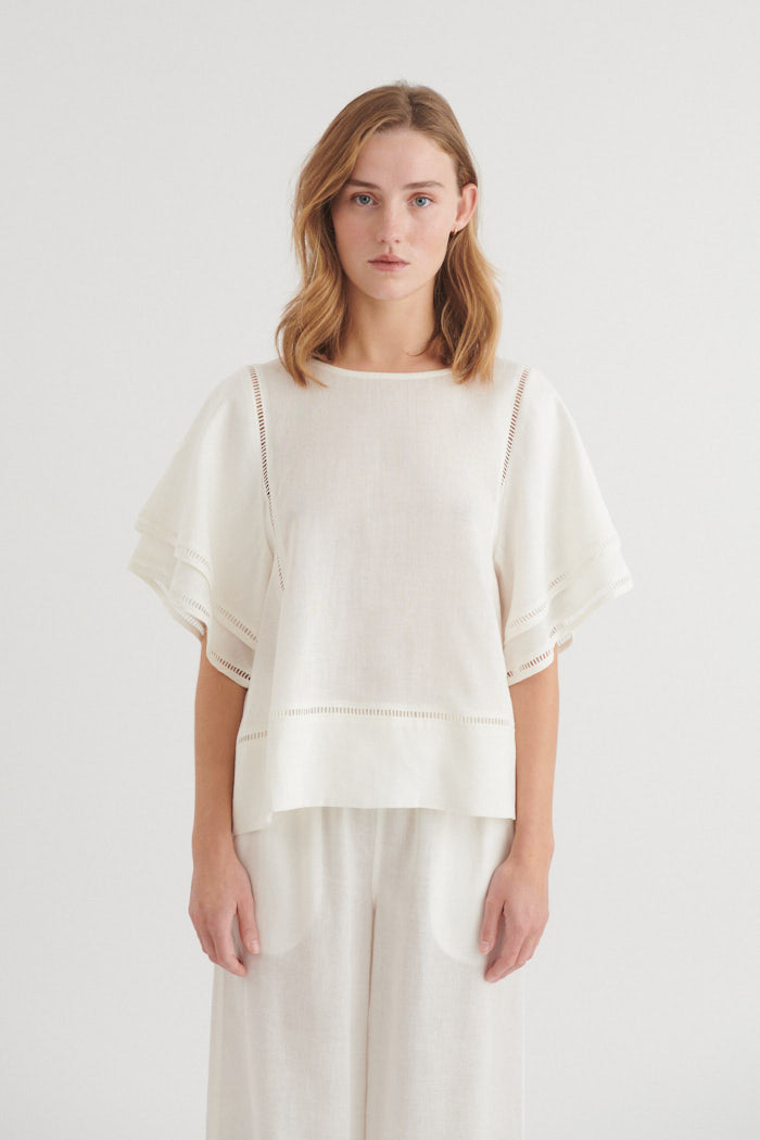 Basic Apparel Carina SS Blouse Bluser 423 Bright White