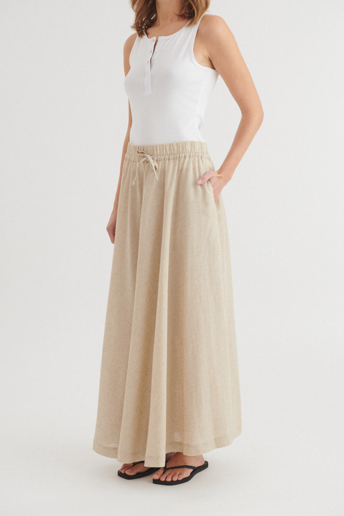 Basic Apparel Carina Skirt Nederdele 100 Natural melange
