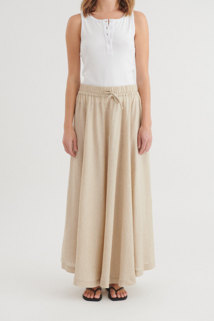 Basic Apparel Carina Skirt Nederdele 100 Natural melange