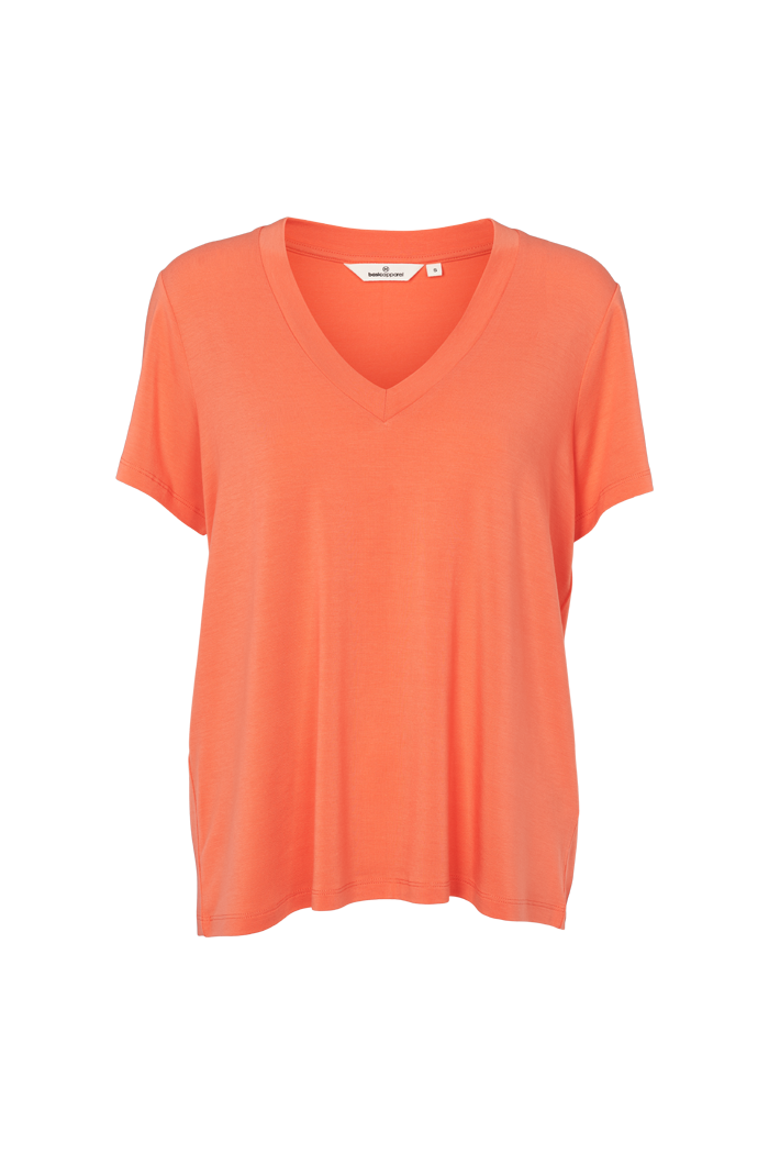 Basic Apparel Joline V-neck T-shirts 349 Tomato / emberglow