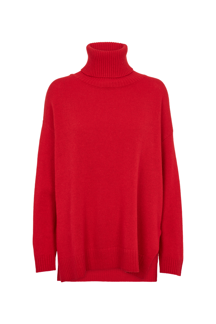 Basic Apparel Line T-Neck Sweaters 278 High Risk Red