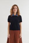 Liz SS W. Collar - Navy