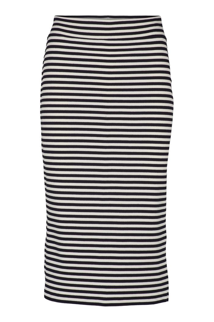Basic Apparel Ludmilla Long Skirt Nederdele 653 whisper white/dark grey mel./black