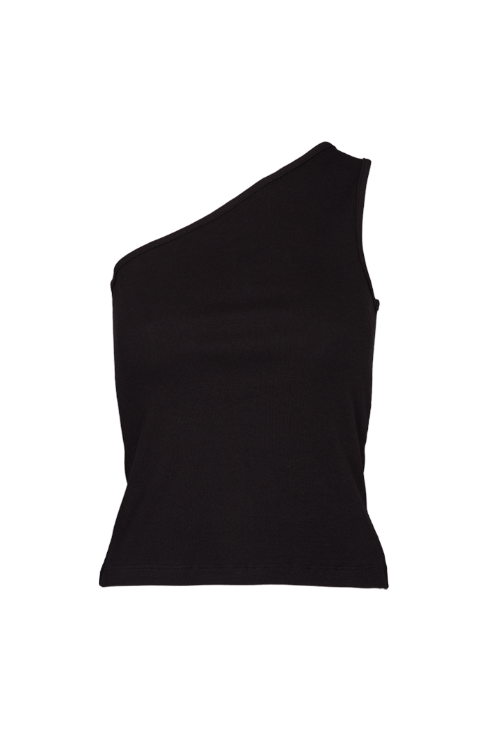 Basic Apparel Ludmilla One Shoulder Top Toppe 001 Black