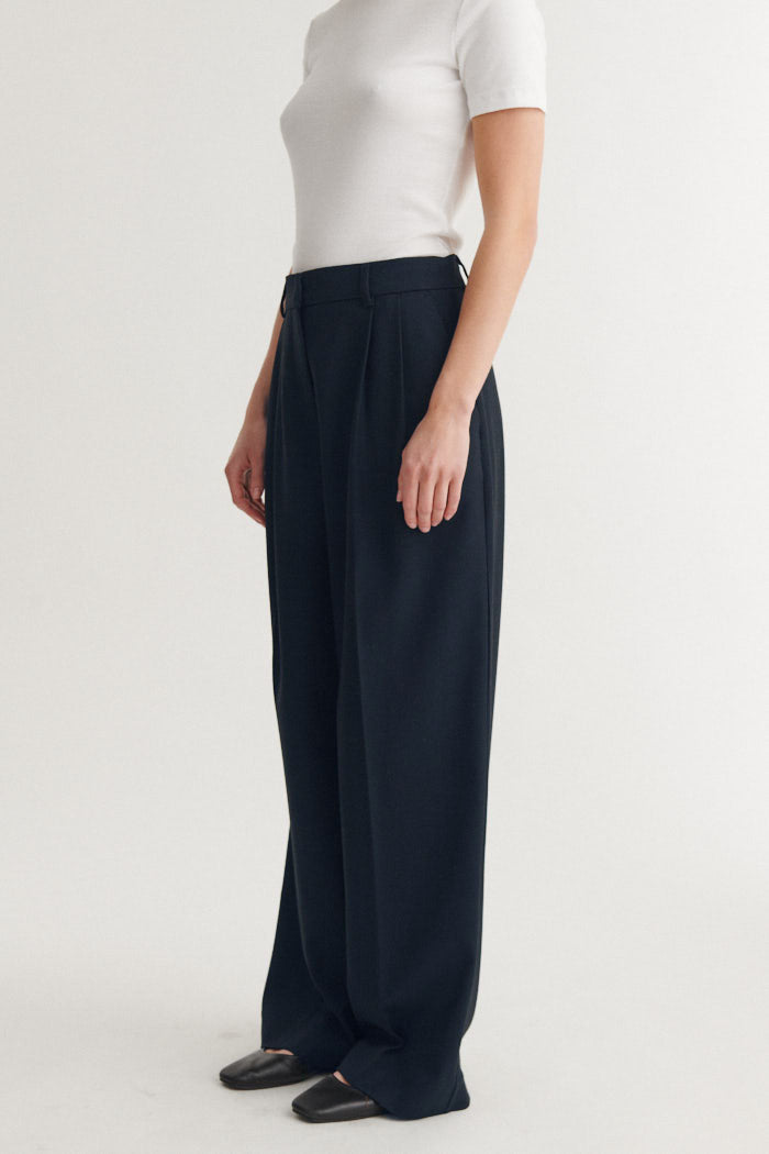 Basic Apparel Marjo Pants Bukser 886 Navy melange