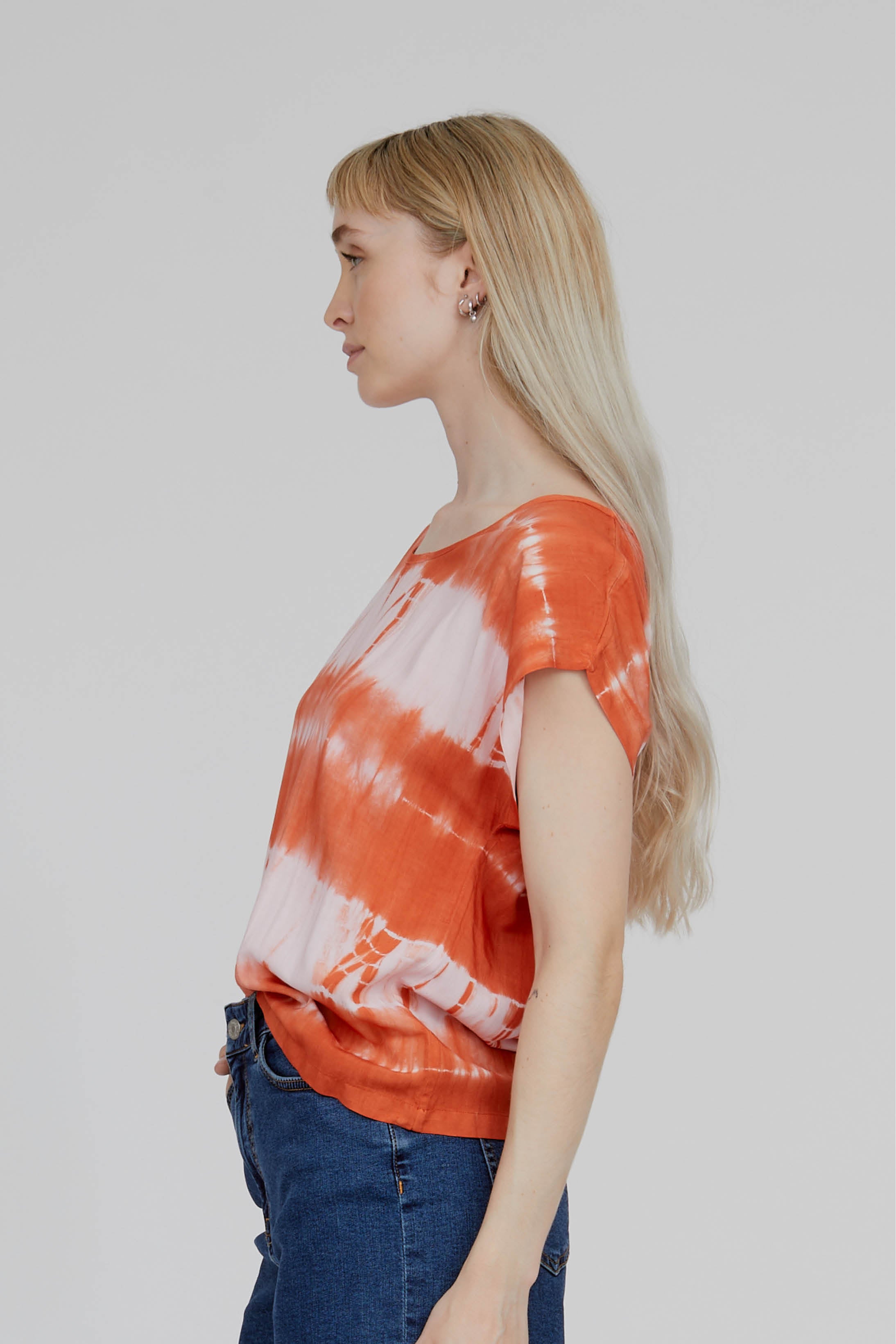 Basic Apparel Orchid Tee T-shirts 592 Tie Dye Dusted Clay / Pink Chalk