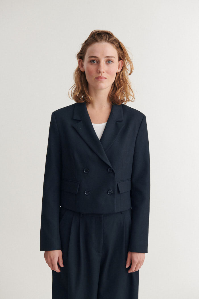 Basic Apparel Radi Short Jacket Jakker 886 Navy melange