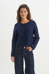 Selem Cable Cardigan - Navy