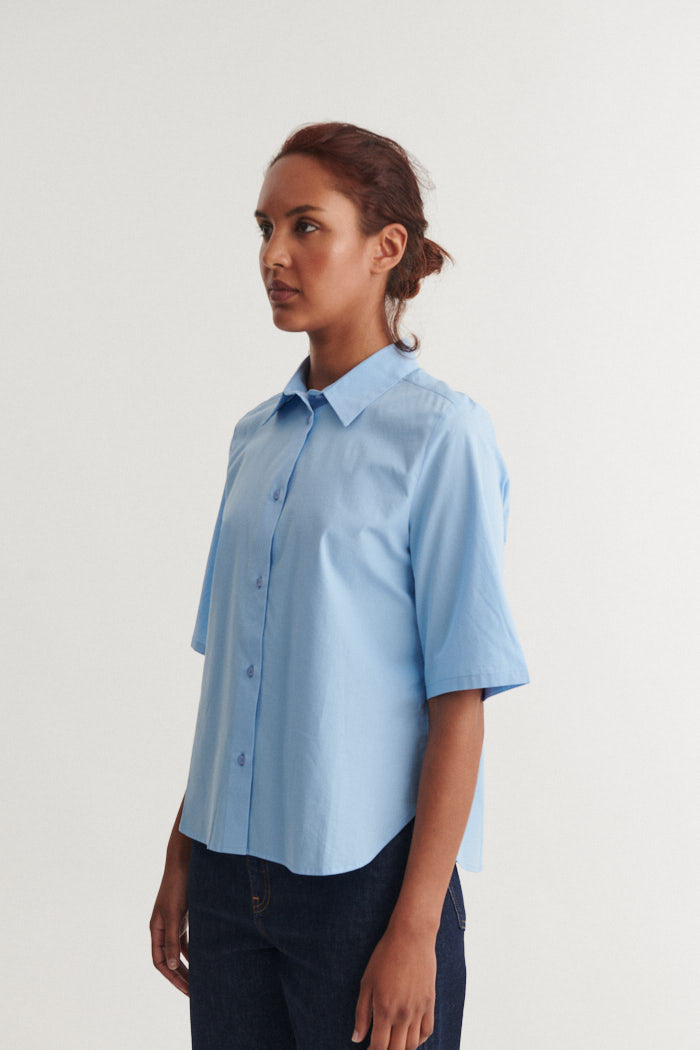 Basic Apparel Silje SS Shirt Skjorter 772 Frozen fjord