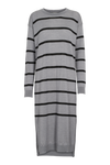 Vera Long Dress - Light Grey Melange / Black