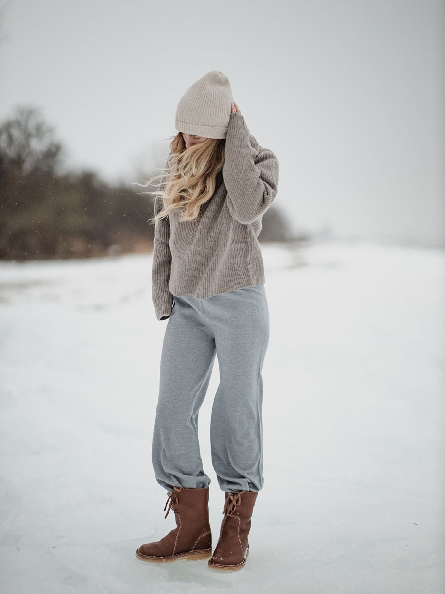 Basic Apparel Vera Wide Pants Bukser 094 Light Grey Mel.